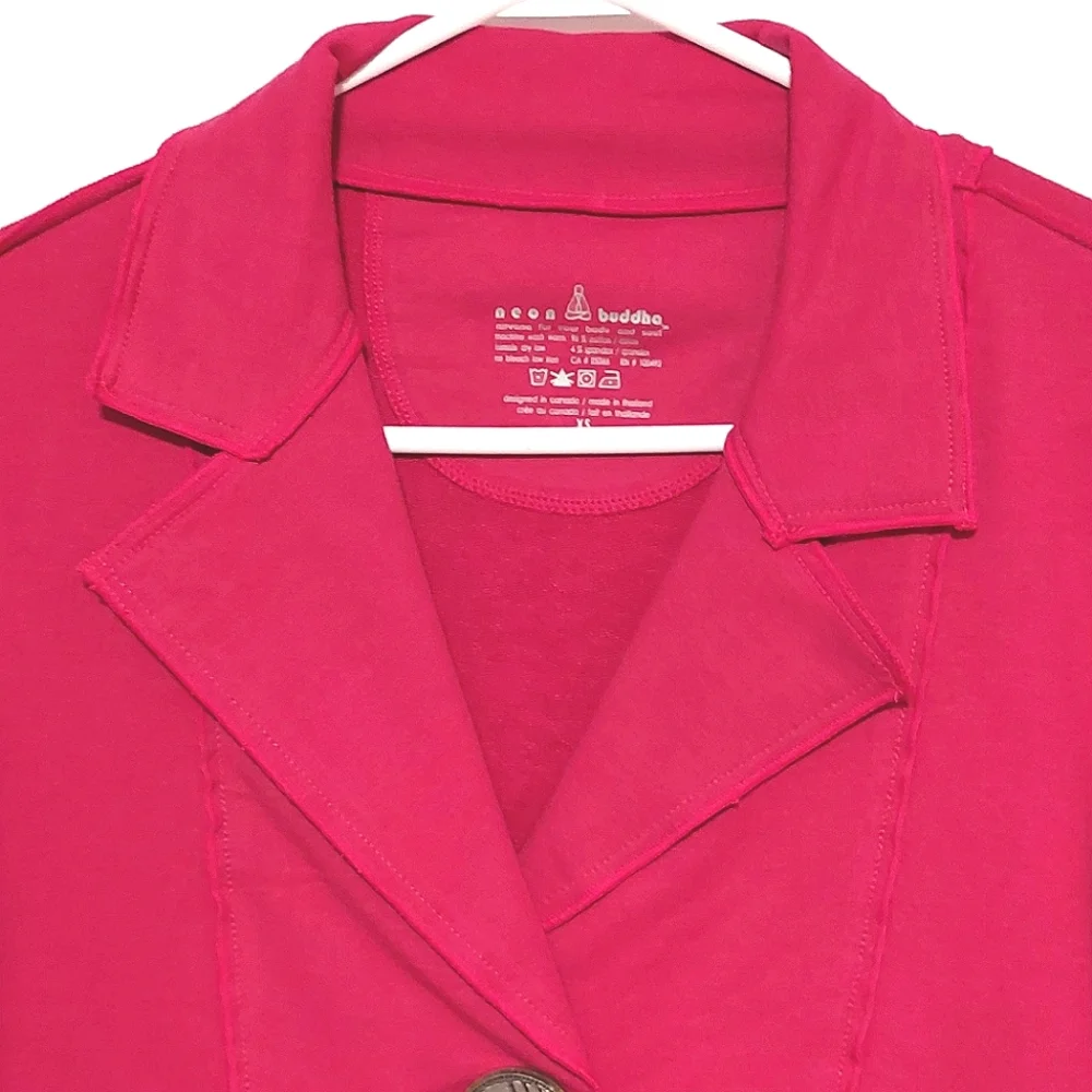 Neon Buddha Women's Pink Long Sleeved Button Front Jacket EUC Size XS - Picture 4 of 15